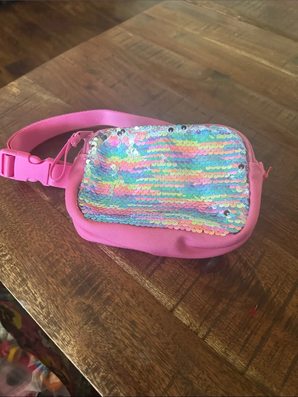 Pink Sequin Kids Waist Bag